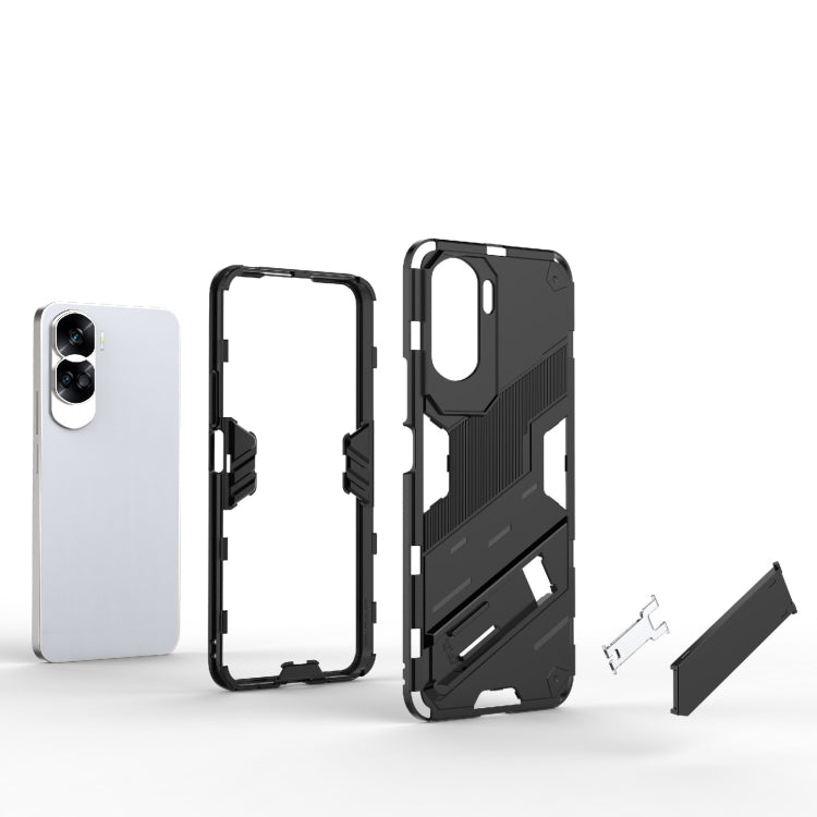 For Honor 90 Lite 5G Global Punk Armor 2 in 1 PC + TPU Phone Case with Holder(Orange) - Honor Cases by PMC TechLife | Online Shopping South Africa | PMC TechLife | Buy Now Pay Later Mobicred