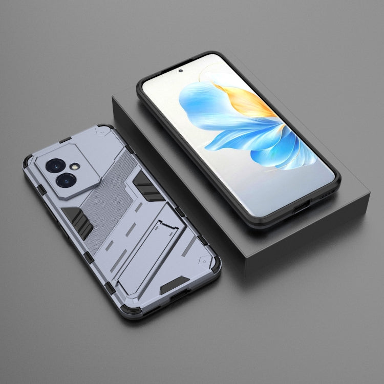 For Honor 100 5G Punk Armor 2 in 1 PC + TPU Phone Case with Holder(Grey) - Honor Cases by PMC TechLife | Online Shopping South Africa | PMC TechLife | Buy Now Pay Later Mobicred