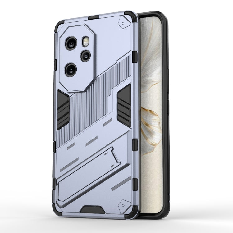 For Honor 100 Pro 5G Punk Armor 2 in 1 PC + TPU Phone Case with Holder(Grey) - Honor Cases by PMC Jewellery | Online Shopping South Africa | PMC Jewellery | Buy Now Pay Later Mobicred