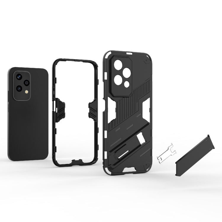 For Honor 200 Lite Global Punk Armor 2 in 1 PC + TPU Phone Case with Holder(Grey) - Honor Cases by PMC TechLife | Online Shopping South Africa | PMC TechLife | Buy Now Pay Later Mobicred