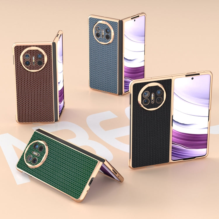For Huawei Mate X5 Genuine Leather Luxury Series Nano Plating Phone Case(Coffee) - Huawei Cases by PMC TechLife | Online Shopping South Africa | PMC TechLife | Buy Now Pay Later Mobicred