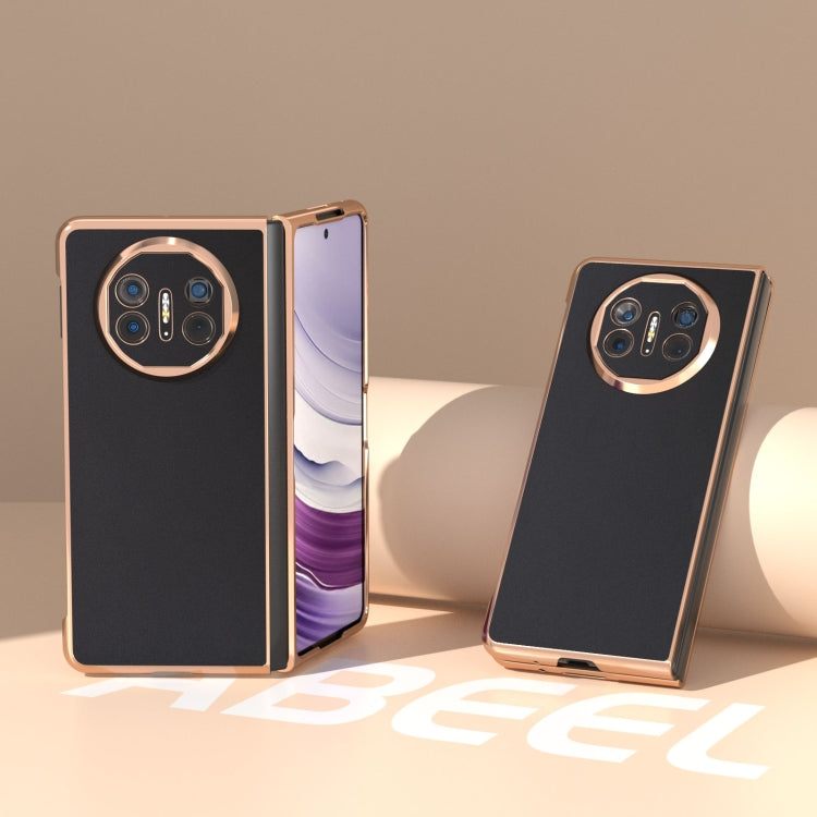 For Huawei Mate X5 Genuine Leather Silk Series Nano Plating Phone Case(Black) - free shipping - PMC TechLife - Order now!