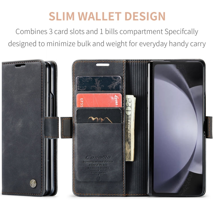 For Samsung Galaxy Z Fold5 CaseMe-013 Multifunctional Retro Frosted Leather Phone Case(Black) - Galaxy Z Fold5 Cases by CaseMe | Online Shopping South Africa | PMC Jewellery | Buy Now Pay Later Mobicred