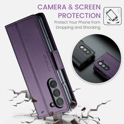 For Samsung Galaxy Z Fold5 CaseMe 023 Butterfly Buckle Litchi Texture RFID Anti-theft Leather Phone Case(Pearly Purple) - Galaxy Z Fold5 Cases by CaseMe | Online Shopping South Africa | PMC Jewellery | Buy Now Pay Later Mobicred