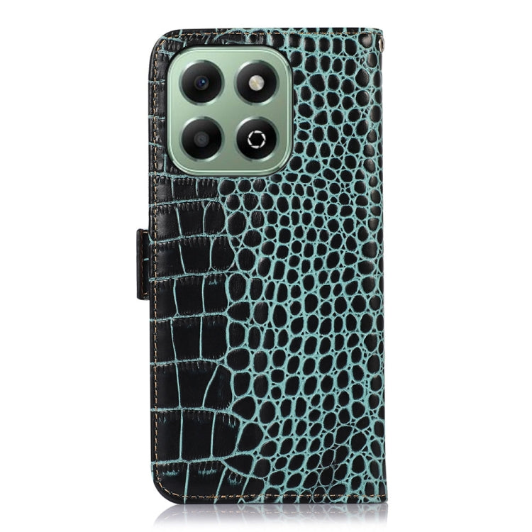 For Honor X6b Crocodile Top Layer Cowhide Leather Phone Case(Green) - Honor Cases by PMC TechLife | Online Shopping South Africa | PMC TechLife | Buy Now Pay Later Mobicred