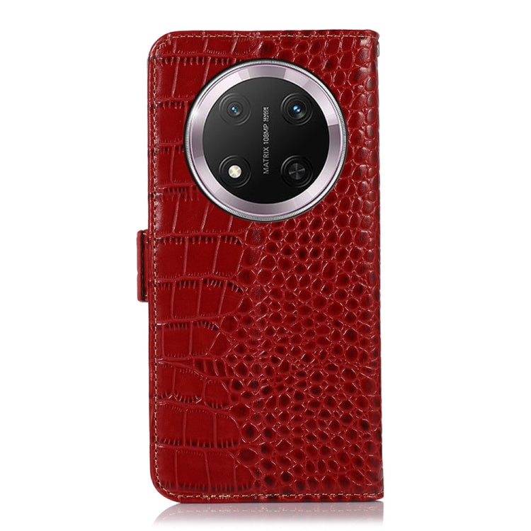 For Honor X9c 5G Global Crocodile Top Layer Cowhide Leather Phone Case(Red) - Honor Cases by PMC TechLife | Online Shopping South Africa | PMC TechLife | Buy Now Pay Later Mobicred