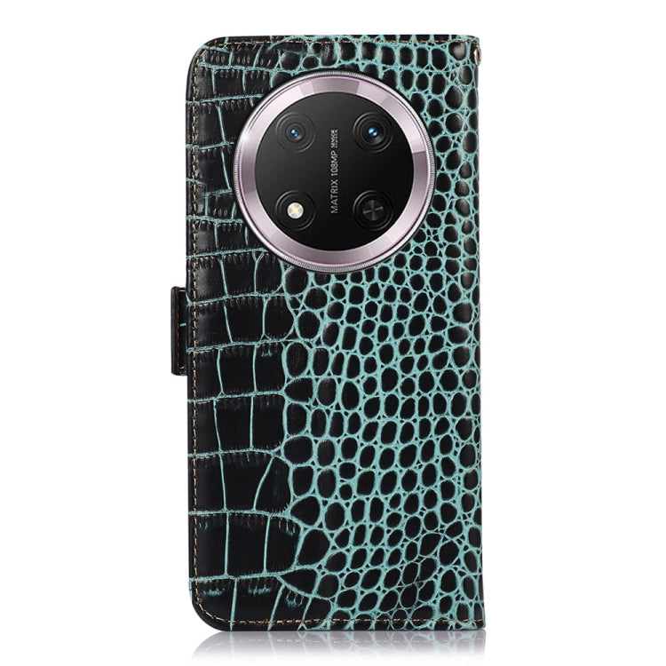 For Honor X9c 5G Global Crocodile Top Layer Cowhide Leather Phone Case(Green) - Honor Cases by PMC TechLife | Online Shopping South Africa | PMC TechLife | Buy Now Pay Later Mobicred