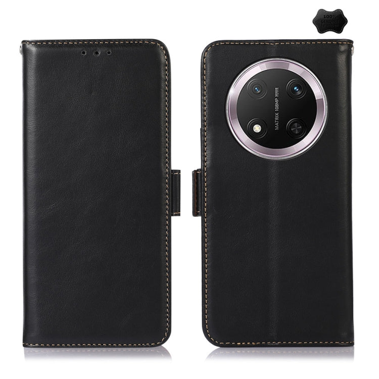 For Honor X9c 5G Global Crazy Horse Top Layer Cowhide Leather Phone Case(Black) - Honor Cases by PMC TechLife | Online Shopping South Africa | PMC TechLife | Buy Now Pay Later Mobicred