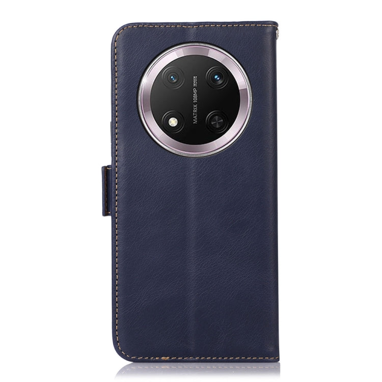 For Honor X9c 5G Global Crazy Horse Top Layer Cowhide Leather Phone Case(Blue) - Honor Cases by PMC TechLife | Online Shopping South Africa | PMC TechLife | Buy Now Pay Later Mobicred