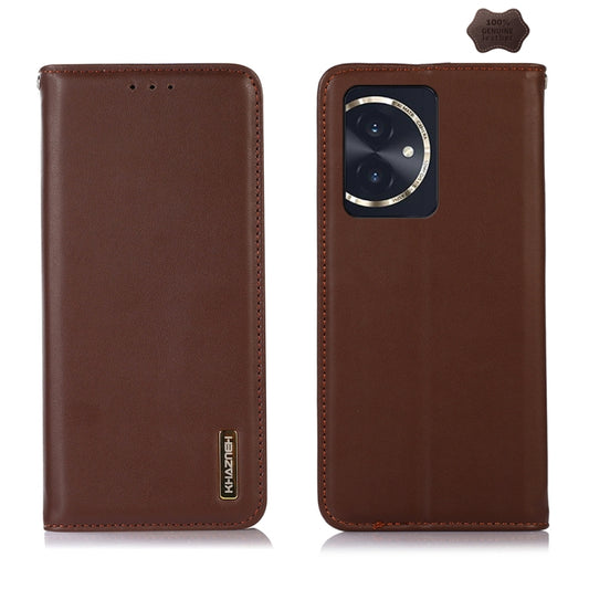 For Honor 100 KHAZNEH Nappa Top Layer Cowhide Leather Phone Case(Brown) - Honor Cases by PMC Jewellery | Online Shopping South Africa | PMC Jewellery | Buy Now Pay Later Mobicred