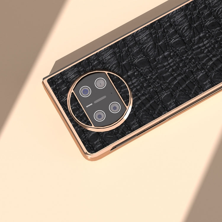 For Huawei Mate X3 Nano Plating Genuine Leather Sky Series Phone Case(Black) - Huawei Cases by PMC TechLife | Online Shopping South Africa | PMC TechLife | Buy Now Pay Later Mobicred