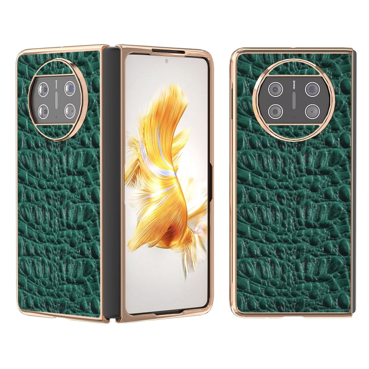 For Huawei Mate X3 Nano Plating Genuine Leather Sky Series Phone Case(Green) - free shipping - PMC TechLife - Order now!