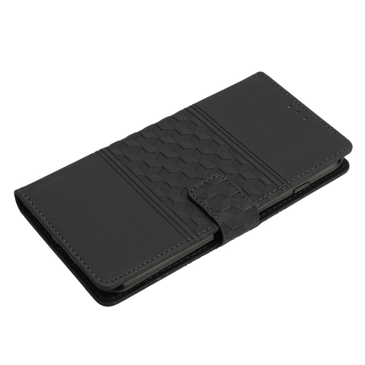 For iPhone 16 Diamond Embossed Skin Feel Leather Phone Case(Black) - iPhone 16 Cases by PMC TechLife | Online Shopping South Africa | PMC TechLife | Buy Now Pay Later Mobicred