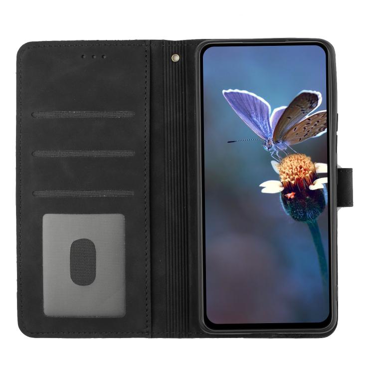For iPhone 16e Flower Embossing Pattern Leather Phone Case(Black) - iPhone 16e Cases by PMC TechLife | Online Shopping South Africa | PMC TechLife | Buy Now Pay Later Mobicred