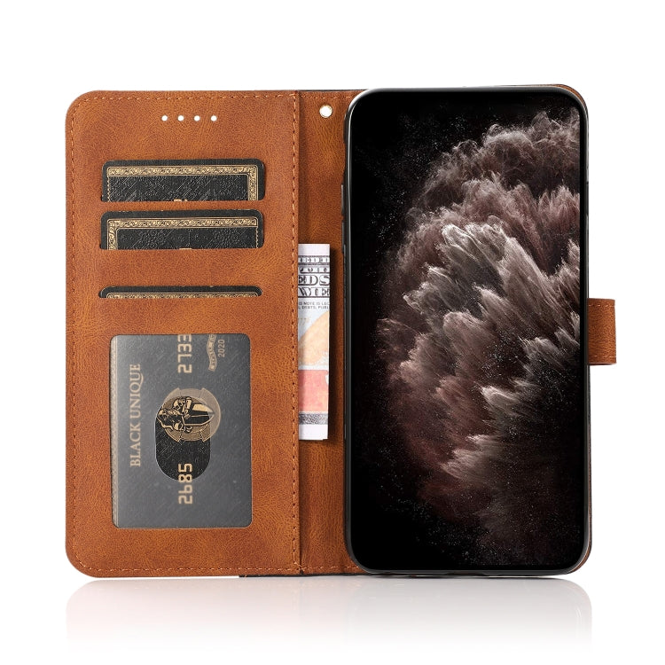 For iPhone 16 Pro Dual-color Stitching Leather Phone Case(Black Brown) - iPhone 16 Pro Cases by PMC TechLife | Online Shopping South Africa | PMC TechLife | Buy Now Pay Later Mobicred