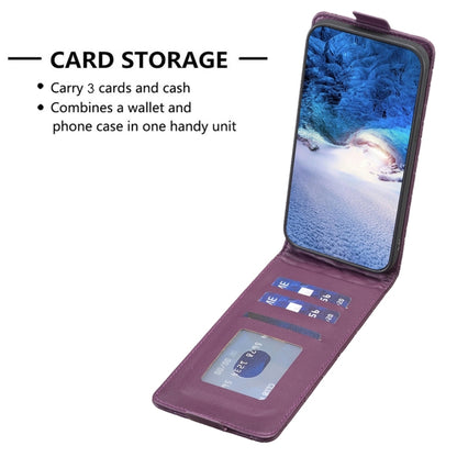 For vivo Y35 4G / Y22s Diamond Lattice Vertical Flip Leather Phone Case(Dark Purple) - vivo Cases by PMC Jewellery | Online Shopping South Africa | PMC Jewellery | Buy Now Pay Later Mobicred