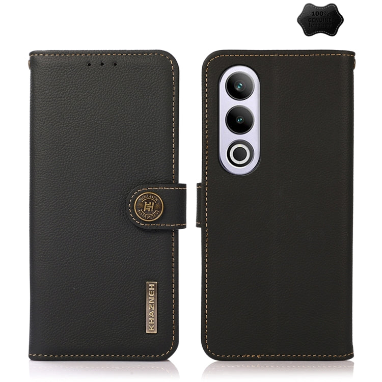 For OnePlus Ace 3V KHAZNEH Custer Genuine Leather RFID Phone Case(Black) - OnePlus Cases by PMC TechLife | Online Shopping South Africa | PMC TechLife | Buy Now Pay Later Mobicred