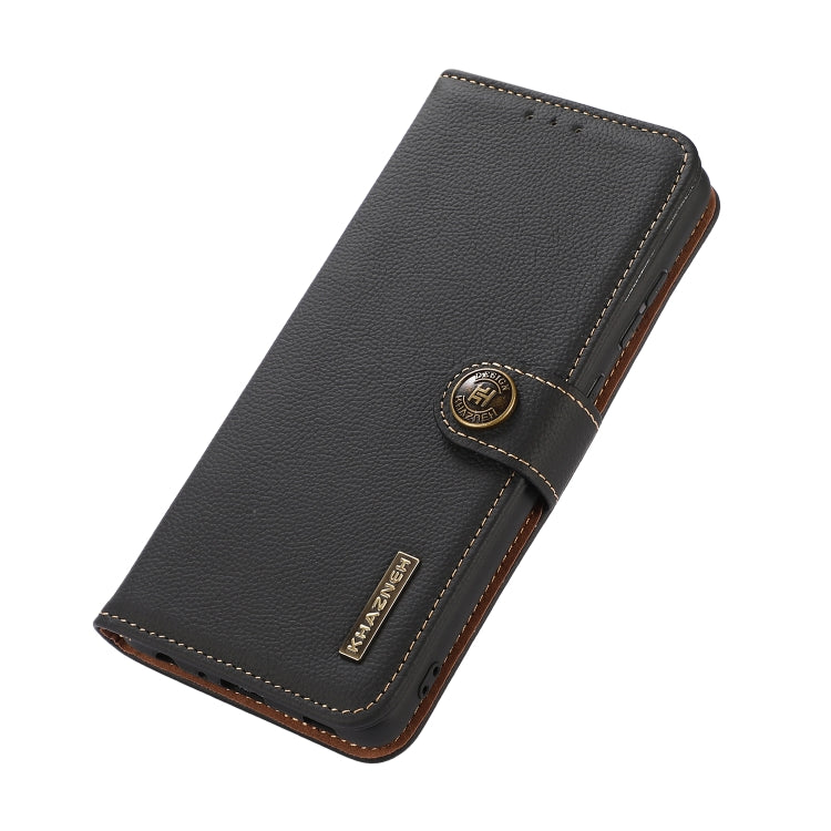 For OnePlus Ace 3V KHAZNEH Custer Genuine Leather RFID Phone Case(Black) - OnePlus Cases by PMC TechLife | Online Shopping South Africa | PMC TechLife | Buy Now Pay Later Mobicred