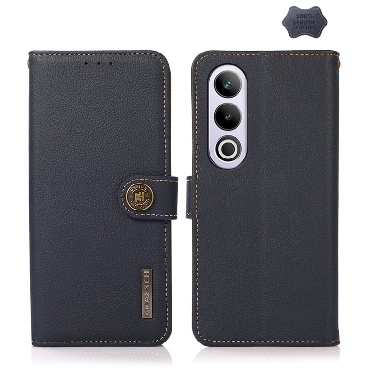 For OnePlus Ace 3V KHAZNEH Custer Genuine Leather RFID Phone Case(Blue) - OnePlus Cases by PMC TechLife | Online Shopping South Africa | PMC TechLife | Buy Now Pay Later Mobicred