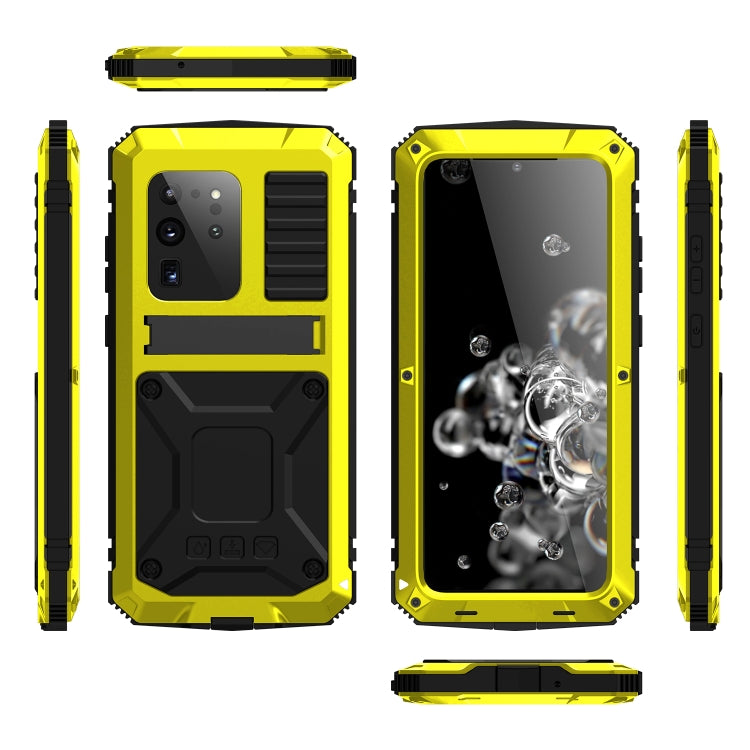 For Samsung Galaxy S20 Ultra R-JUST Waterproof Shockproof Dustproof Metal + Silicone Protective Case(Yellow) - Galaxy Phone Cases by R-JUST | Online Shopping South Africa | PMC TechLife | Buy Now Pay Later Mobicred