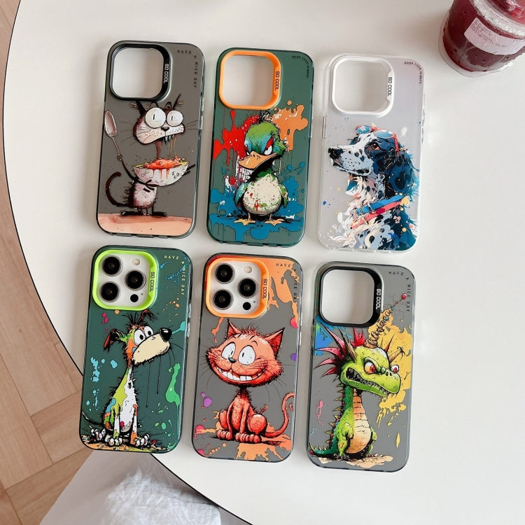For iPhone 16 Pro Max Animal Pattern Oil Painting Series PC + TPU Phone Case(Eating Rat) - free shipping - PMC TechLife - Order now!