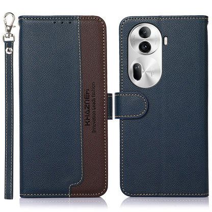 For OPPO Reno11 Pro Global KHAZNEH Litchi Texture Leather RFID Phone Case(Blue) - Reno11 Pro Cases by PMC Jewellery | Online Shopping South Africa | PMC Jewellery | Buy Now Pay Later Mobicred