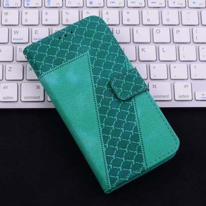 For iPhone 16 Pro Max Seven-shaped Embossed Leather Phone Case(Green) - iPhone 16 Pro Max Cases by PMC Jewellery | Online Shopping South Africa | PMC Jewellery | Buy Now Pay Later Mobicred