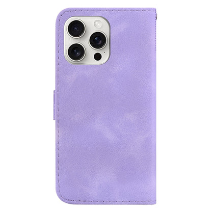 For iPhone 16 Pro Seven-shaped Embossed Leather Phone Case(Purple) - iPhone 16 Pro Cases by PMC Jewellery | Online Shopping South Africa | PMC Jewellery | Buy Now Pay Later Mobicred