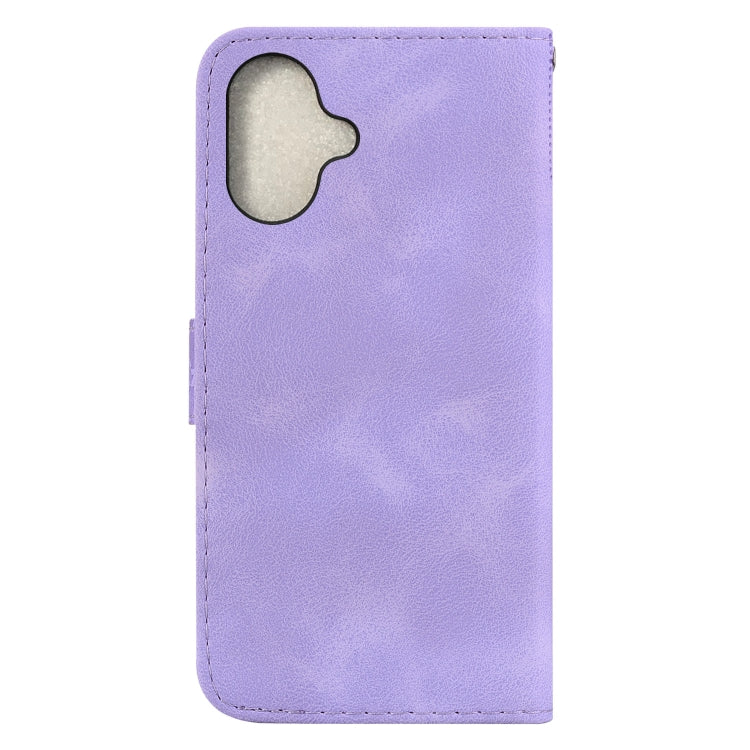For iPhone 16 Seven-shaped Embossed Leather Phone Case(Purple) - iPhone 16 Cases by PMC TechLife | Online Shopping South Africa | PMC TechLife | Buy Now Pay Later Mobicred