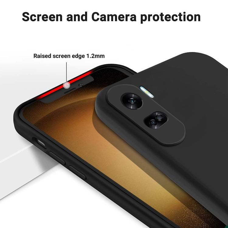 For Honor 90 Lite / X50i Pure Color Liquid Silicone Shockproof Phone Case(Black) - Honor Cases by PMC TechLife | Online Shopping South Africa | PMC TechLife | Buy Now Pay Later Mobicred