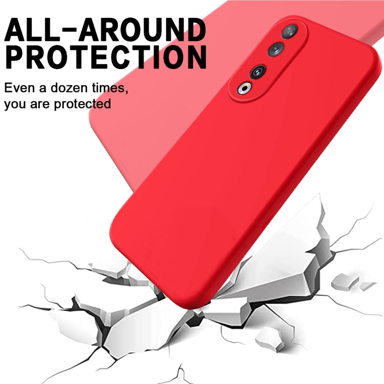 For Honor 90 Pure Color Liquid Silicone Shockproof Phone Case(Red) - Honor Cases by PMC TechLife | Online Shopping South Africa | PMC TechLife | Buy Now Pay Later Mobicred