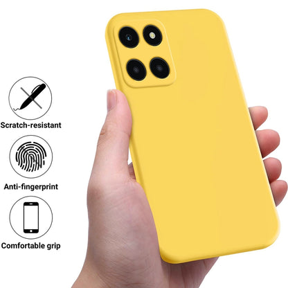 For Honor X6a Pure Color Liquid Silicone Shockproof Phone Case(Yellow) - Honor Cases by PMC Jewellery | Online Shopping South Africa | PMC Jewellery | Buy Now Pay Later Mobicred