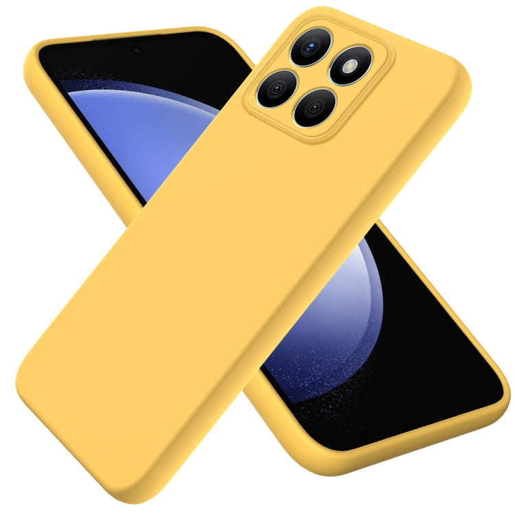 For Honor X8b Pure Color Liquid Silicone Shockproof Phone Case(Yellow) - Honor Cases by PMC TechLife | Online Shopping South Africa | PMC TechLife | Buy Now Pay Later Mobicred