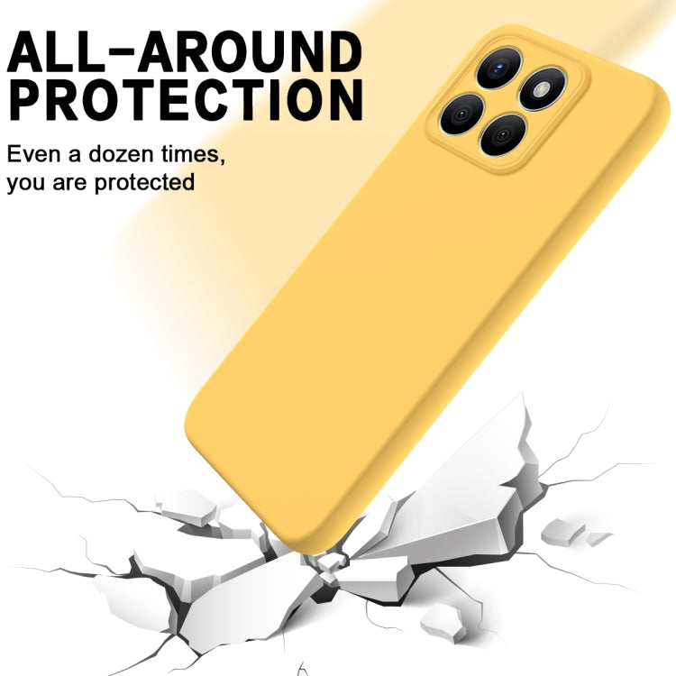 For Honor X8b Pure Color Liquid Silicone Shockproof Phone Case(Yellow) - Honor Cases by PMC TechLife | Online Shopping South Africa | PMC TechLife | Buy Now Pay Later Mobicred