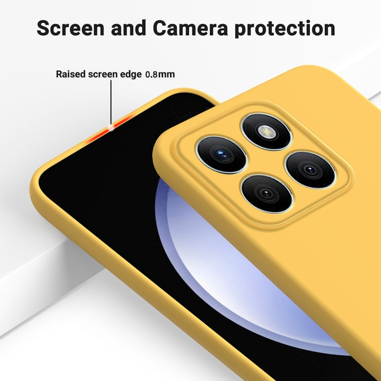 For Honor X8b Pure Color Liquid Silicone Shockproof Phone Case(Yellow) - Honor Cases by PMC TechLife | Online Shopping South Africa | PMC TechLife | Buy Now Pay Later Mobicred