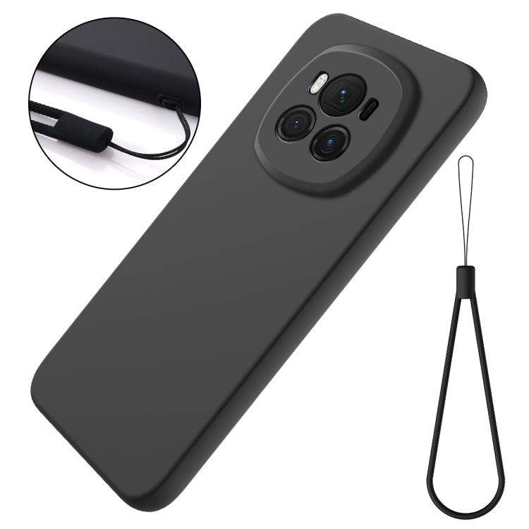 For Honor Magic6 Pure Color Liquid Silicone Shockproof Phone Case(Black) - Honor Cases by PMC TechLife | Online Shopping South Africa | PMC TechLife | Buy Now Pay Later Mobicred