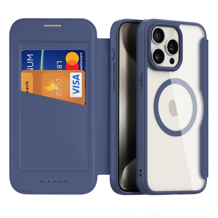 For iPhone 15 Pro Max DUX DUCIS Skin X Pro Series Magsafe PC + TPU Phone Leather Case(Blue) - iPhone 15 Pro Max Cases by DUX DUCIS | Online Shopping South Africa | PMC Jewellery | Buy Now Pay Later Mobicred