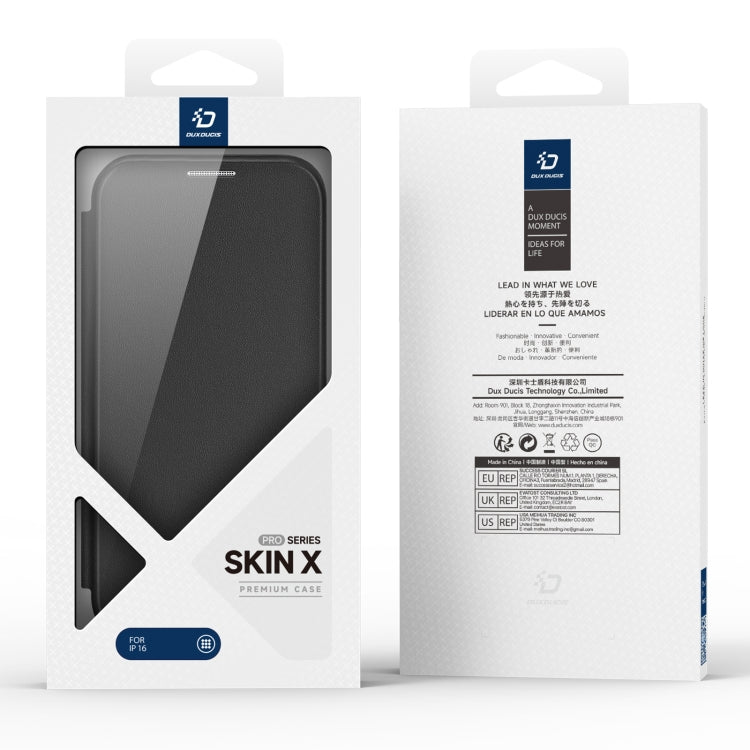 For iPhone 16 DUX DUCIS Skin X Pro Series Magsafe PC + TPU Phone Leather Case(Black) - iPhone 16 Cases by DUX DUCIS | Online Shopping South Africa | PMC TechLife | Buy Now Pay Later Mobicred