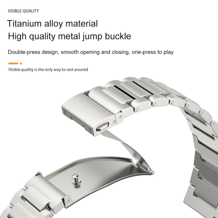 22mm Three Strains Jump Buckle Titanium Metal Watch Band(Titanium Gray) - Watch Bands by PMC TechLife | Online Shopping South Africa | PMC TechLife