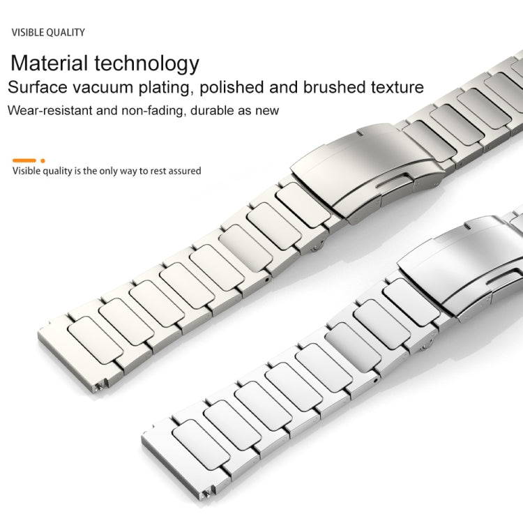 22mm Three Strains Uplift Turtle Buckle Titanium Metal Watch Band(Titanium Gray) - Watch Bands by PMC Jewellery | Online Shopping South Africa | PMC Jewellery