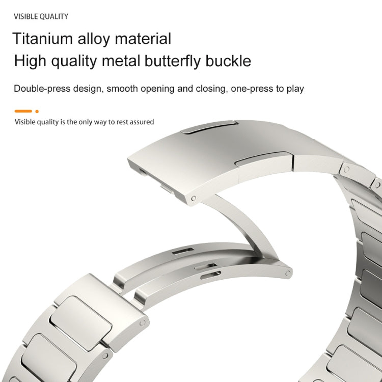 22mm Three Strains Uplift HW Buckle Titanium Metal Watch Band(Titanium Gray) - Watch Bands by PMC Jewellery | Online Shopping South Africa | PMC Jewellery