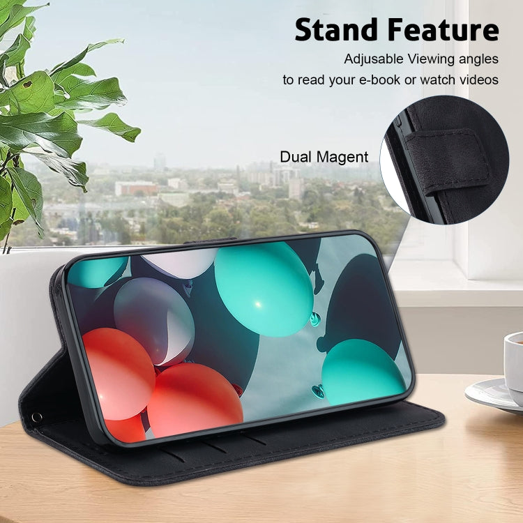 For Google Pixel 9 Pro 7-shaped Embossed Leather Phone Case(Black) - Google Cases by PMC TechLife | Online Shopping South Africa | PMC TechLife | Buy Now Pay Later Mobicred