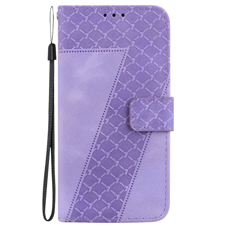 For Google Pixel 9 7-shaped Embossed Leather Phone Case(Purple) - Google Cases by PMC TechLife | Online Shopping South Africa | PMC TechLife | Buy Now Pay Later Mobicred