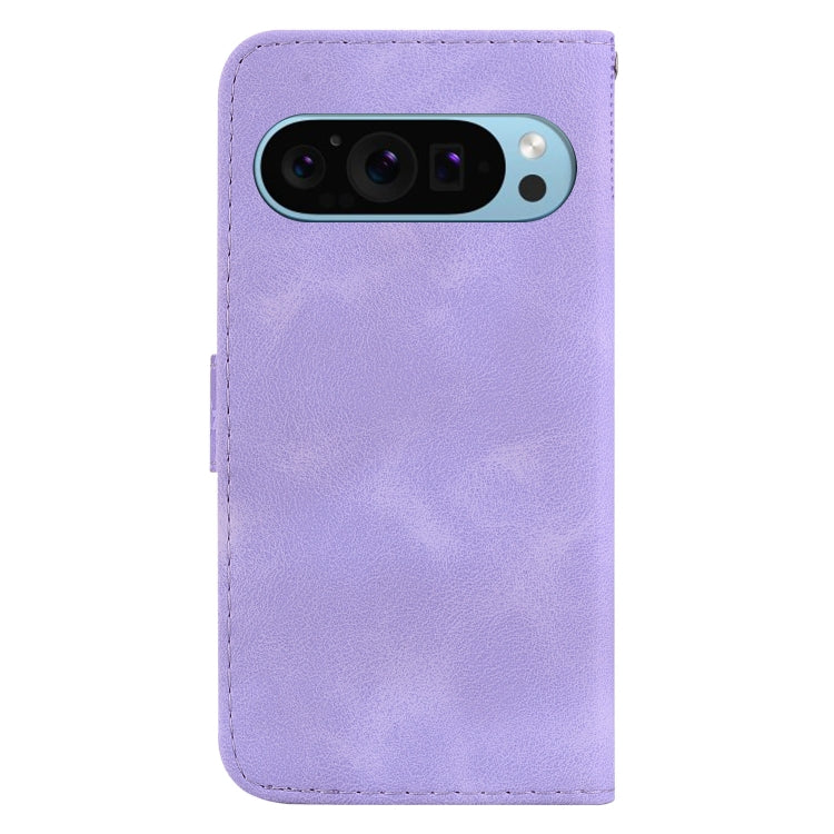 For Google Pixel 9 7-shaped Embossed Leather Phone Case(Purple) - Google Cases by PMC Jewellery | Online Shopping South Africa | PMC Jewellery | Buy Now Pay Later Mobicred