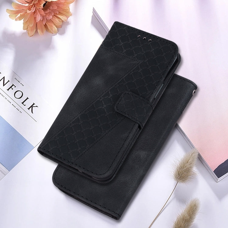 For Google Pixel 9 7-shaped Embossed Leather Phone Case(Black) - Google Cases by PMC TechLife | Online Shopping South Africa | PMC TechLife | Buy Now Pay Later Mobicred
