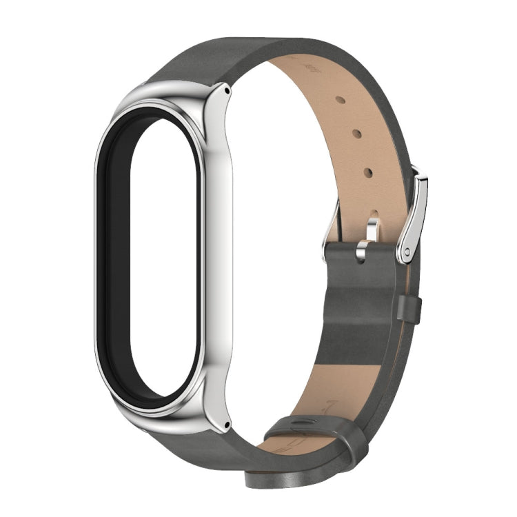 For Xiaomi Mi Band 8 Mijobs CS Case Microfiber PU Leather Watch Band(Grey Silver) - free shipping - PMc TechLife - Order now!