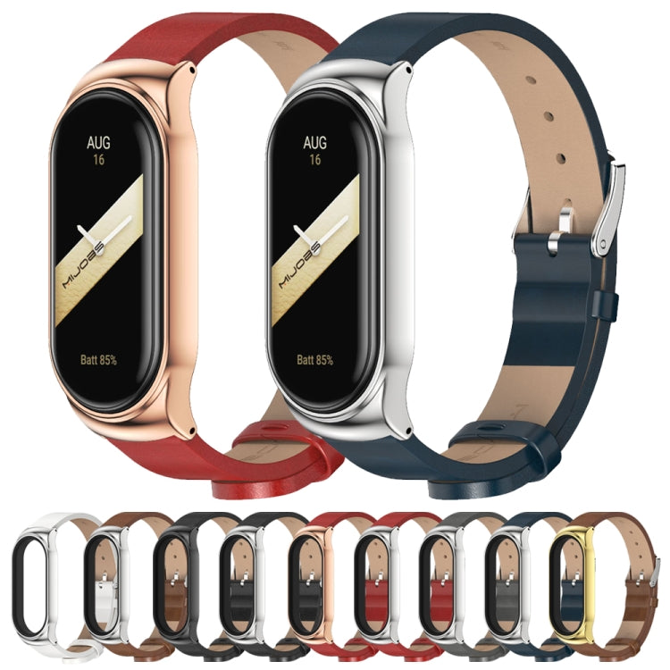 For Xiaomi Mi Band 8 Mijobs CS Case Microfiber PU Leather Watch Band(Grey Silver) - free shipping - PMc TechLife - Order now!