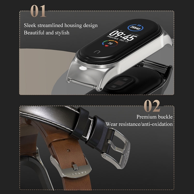 For Xiaomi Mi Band 8 Mijobs CS Case Microfiber PU Leather Watch Band(Grey Silver) - free shipping - PMc TechLife - Order now!