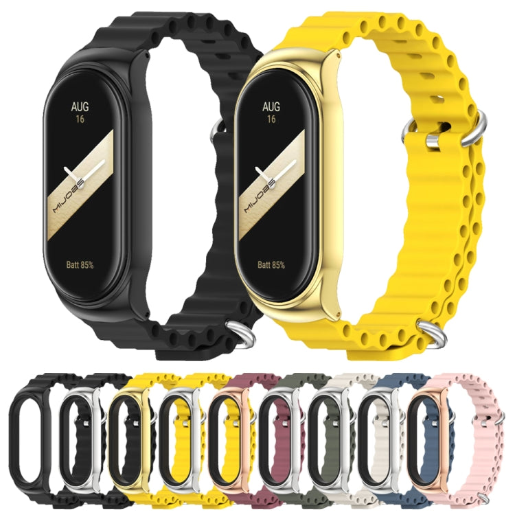 For Xiaomi Mi Band 8 Mijobs CS Case Marine Silicone Breathable Watch Band(Grey Silver) - free shipping - PMc TechLife - Order now!