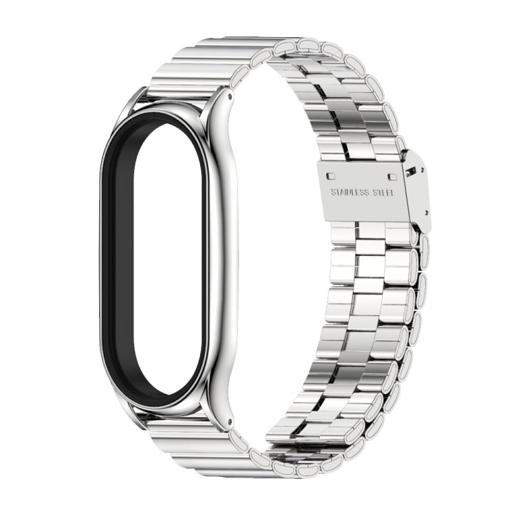 For Xiaomi Mi Band 8 Mijobs Plus Case Bamboo Buckle Metal Watch Band(Silver) - free shipping - PMc TechLife - Order now!